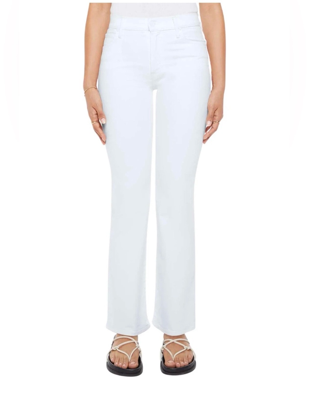 New Mother Lil Kick It High Waist Straight Leg Jeans - Totally Innocent  Size 33